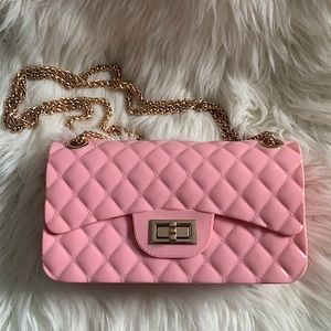 Big pink jelly purse shoulder/ crossbody